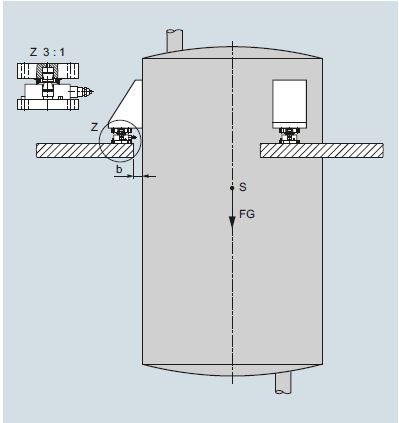 Pesaje del dep&oacute;sito sobre c&eacute;lulas de carga SIWAREX WL280 RN-S SA y apoyo pivotante